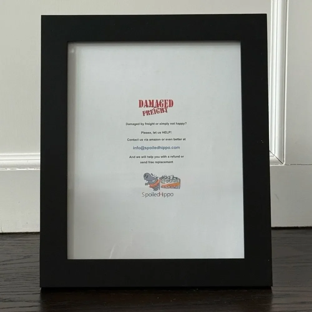 Set of 2 Black Wood Gallery Frames with Mats – 8x10 / 5x7 / 3x5